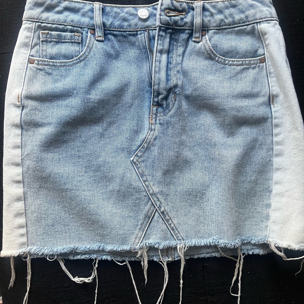 Size 25 denim skirt by PacSun, two tone mid waist